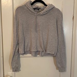 Grey cropped brandy melville hoodie